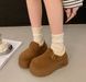 Легкие женские низкие ботиночки с плюшовым мехом и очень высокой подошве - рыжие DY10194-5 фото 1
