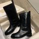 Женские кожаные низкие ботинки свободные сапоги трубы черные DB10299-5 фото 1