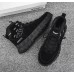 Стильные черные мужские высокие ботинки на толстой подошве без подкладки