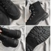Высокие мужские грубые ботинки черные на шнуровке в стиле милитари