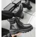 Мужские черные весенне-осенние повседневные ботинки средней высоты  с квадратным носком 