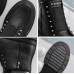 Чорні чоловічі осінні черевики челсі із заклепками на товстій підошві