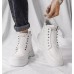 Белые мужские осенние ботинки челси с заклепками на толстой подошве