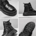 Модные высокие мужские ботинки черные без шнуровки на застежке