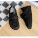 Черные необычные мужские кроссовки на фигурной подошве