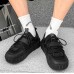 Черные необычные мужские кроссовки на фигурной подошве