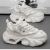 Оригинальные мужские белые кроссовки на очень высокой толстой подошве