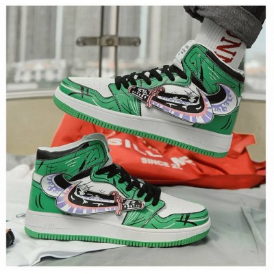 Чоловічі кросівки AIR з мечами - різнокольорові зелені з чорним і білим