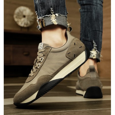 Модні та зручні чоловічі кросівки бежеві на підвищеній підошві