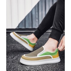 Мужские цветные слипоны на высокой подошве - разноцветные мокасины