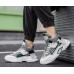 Высокие спортивные ботинки-кроссовки с мехом мужские белый+зеленый