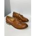 Мужские туфли лоферы коричневые без шнурков из натуральной кожи