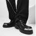 Мужские грубые черные туфли на высокой массивной подошве с железными вставками
