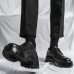 Чоловічі броги чорні туфлі на товстій підошві