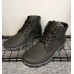 Чоловічі зимові спортивні черевики з хутром дуже теплі - матовий чорний