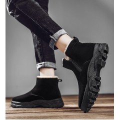 Зимові чоловічі черевики на хутрі чорні
