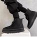 Модные высокие мужские ботинки челси с шнурками на высокой подошве платформе - чисто черные