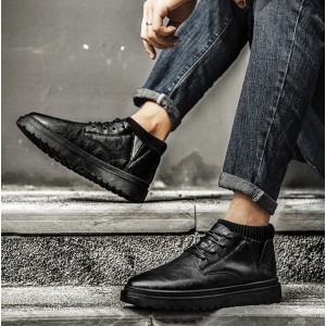 Классические черные ботинки туфли мужские 