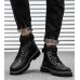 Мужские ботинки черные с ремешками и пряжками