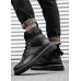 Мужские ботинки черные с ремешками