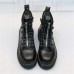 Женские массивные черные ботинки с молниями