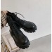 Женские черные высокие ботинки с резинкой