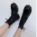 Женские черные высокие ботинки с резинкой