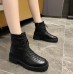 Высокие ботинки женские черные на шнуровке