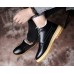 Мужские классические полу ботинки с мехом черные