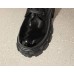 Лаковые черные ботинки на шнуровке высокие с цепочкой