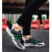 Спортивные кроссовки на шнуровке серый+зеленый