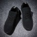 Легкие тканевые полностью черные спортивные кроссовки на мягкой подошве