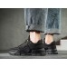 Черные мужские кроссовки из экокожи