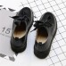 Черные туфли женские с шелковыми шнурками