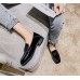 Женские черные классические лаковые туфли лоферы