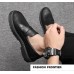 Черные мужские туфли мокасины с прессованной кожи
