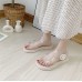 Женские прозрачные сандали тапочки на белой подошве