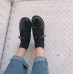 Туфли черные на низком ходу с ремешком