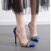 Женские синие туфли c бантиком недорого