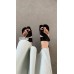 Женские модные черные босоножки с раздвоенными носками - таби