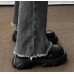 Ретро черные туфли-кросовки на толстой подошве под кожу