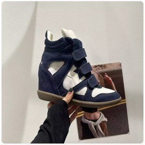 Женские кроссовки сникерсы синие с белым на платформе  - Маранты