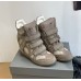 Женские кроссовки сникерсы на платформе коричневые замша - в стиле Маранты