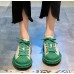 Необычные женские кроссовки ugly с неровной подошвой беж + зеленые 