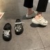 Жіночі капці крокси на високій підошві з шнурками та камінням білі