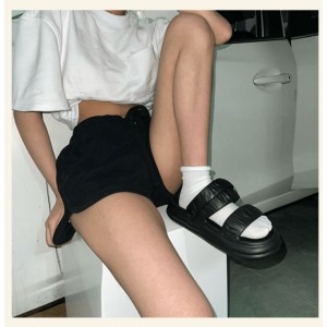 Модні молодіжні сандалі чорні крокс - м'які сандалі тапки з піни жіночі