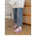 Яркие тапочки кроксы на грубой подошве мягкие сабо в стиле Мэри Джейн - фиолетовые