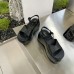 Стильні чорні сандалі босоніжки на високій чорній платформі