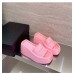 Женские светло розовые тапочки шлепанцы на высокой платформе - неопреновые ванг яркие