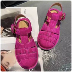 Женские модные сандалии в стиле marni - натуральные розовые с конским волосом